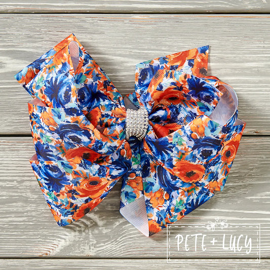 Painted Florals Deluxe Bow