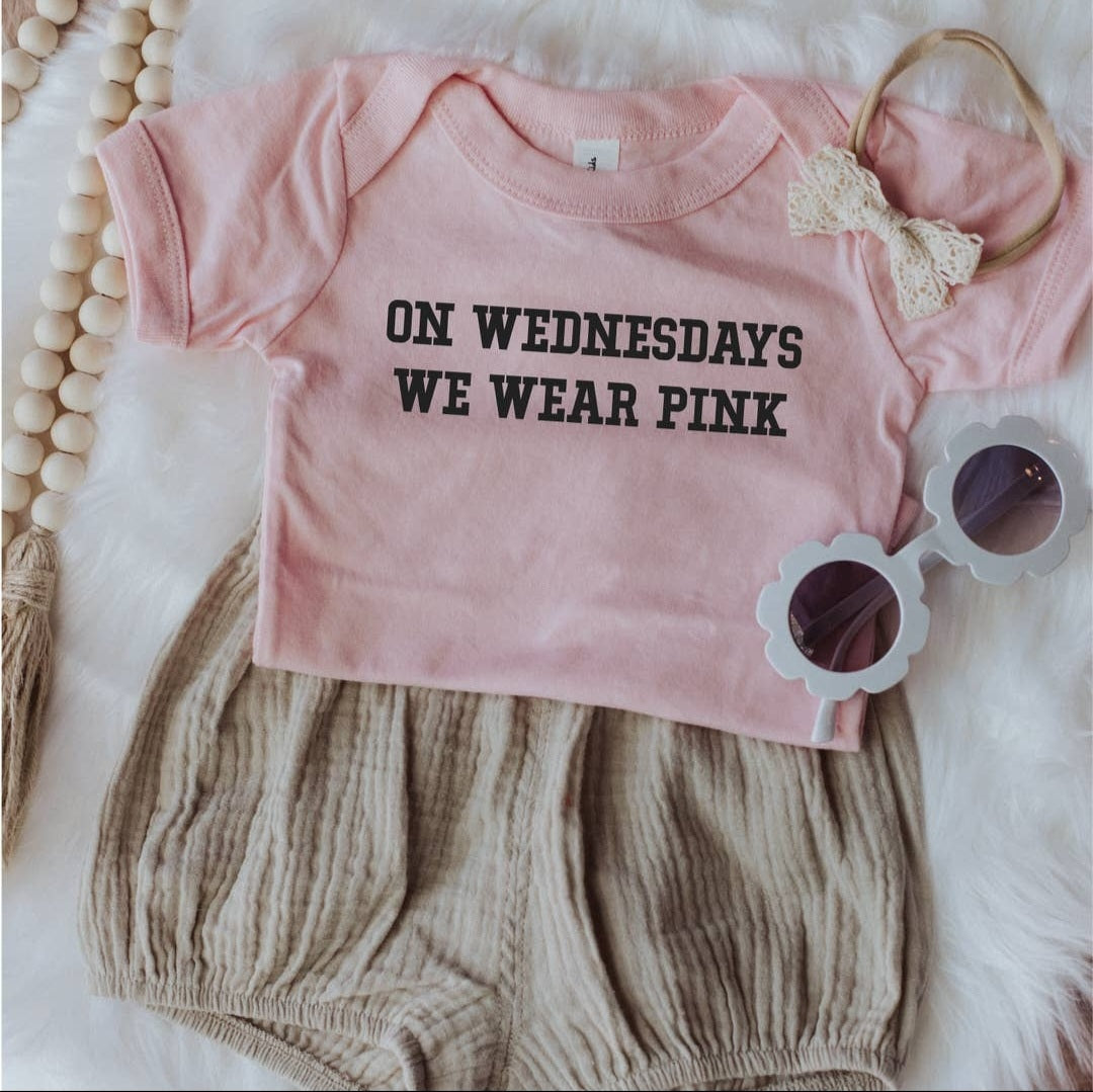"On Wednesdays We Wear Pink" Onesie