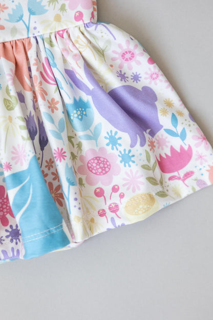 Pastel Floral Bunnies Twirl Bodysuit